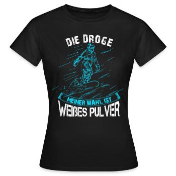 Droge snowboarden - Frauen T-Shirt - Schwarz - Vorne - AI Model Female 172 dark (172cm)