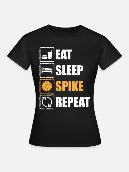 Essen Schlafen Schmettern - Frauen T-Shirt - Schwarz