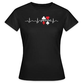 Poker Pulsschlag - Frauen T-Shirt - Schwarz - Vorne - AI Model Female 172 dark (172cm)