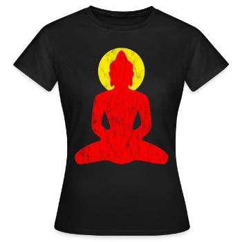 Bouddha rouge - T-shirt Femme - noir - Devant - AI Model Female 172 dark (172cm)