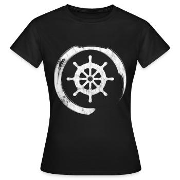 Dharma wheel of fortune - Women's T-Shirt - black - Front - AI Model Female 172 dark (172cm)