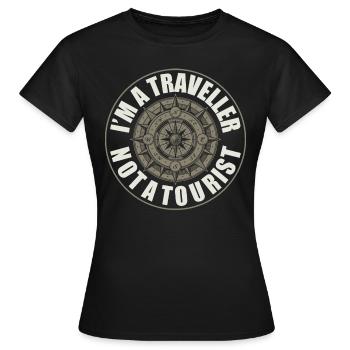 No tourist, traveler - Women's T-Shirt - black - Front - AI Model Female 172 dark (172cm)