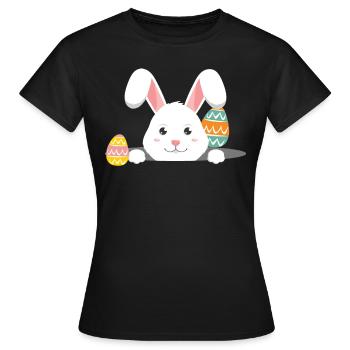 Easter with Easter eggs - Women's T-Shirt - black - Front - AI Model Female 172 dark (172cm)