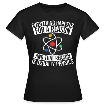 Reason of physics - Women's T-Shirt - black - Front - AI Model Female 172 dark (172cm)