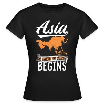 Asie mon histoire - T-shirt Femme - noir - Devant - AI Model Female 172 dark (172cm)