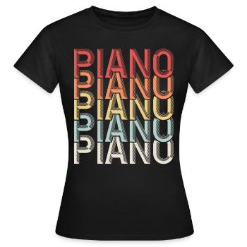 Piano piano piano - T-shirt Femme - noir - Devant - AI Model Female 172 dark (172cm)