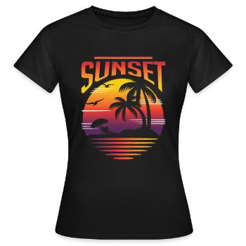 Sonnenuntergang - Frauen T-Shirt - Schwarz - Vorne - AI Model Female 172 dark (172cm)