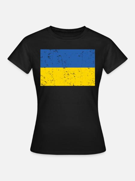 Ukraine Flagge Distressed - Frauen T-Shirt - Schwarz