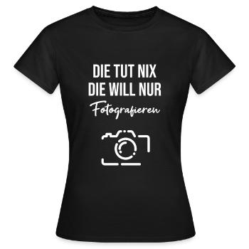 Prendra seulement des photos passe-temps photo - T-shirt Femme - noir - Devant - AI Model Female 172 dark (172cm)