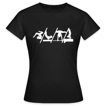 Compétition de saut d'obstacles en gymnastique martiale - T-shirt Femme - noir - Devant - AI Model Female 172 dark (172cm)