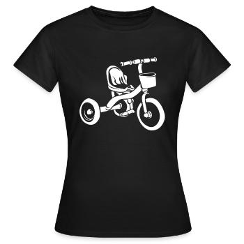 Tricycle à vélo - T-shirt Femme - noir - Devant - AI Model Female 172 dark (172cm)