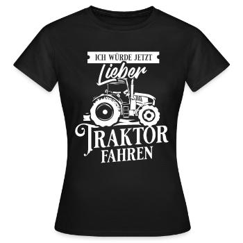 Traktor Bauer Landwirt Bauernhof - Frauen T-Shirt - Schwarz - Vorne - AI Model Female 172 dark (172cm)