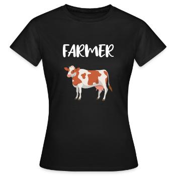 Farmer - Frauen T-Shirt - Schwarz - Vorne - AI Model Female 172 dark (172cm)