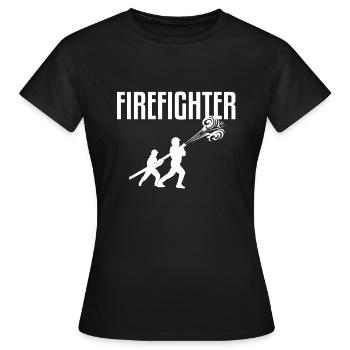 Pompier pompier volontaire pompier - T-shirt Femme - noir - Devant - AI Model Female 172 dark (172cm)