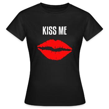 Kussmund - Frauen T-Shirt - Schwarz - Vorne - AI Model Female 172 dark (172cm)