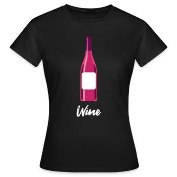 Vin vin buveur de vin connaisseur de vin - T-shirt Femme - noir - Devant - AI Model Female 172 dark (172cm)