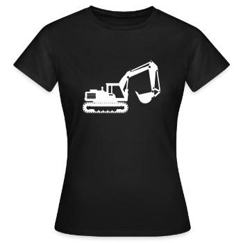 Bagger Baggern Baggerfahrer - Frauen T-Shirt - Schwarz - Vorne - AI Model Female 172 dark (172cm)