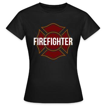 Pompiers pompiers volontaires - T-shirt Femme - noir - Devant - AI Model Female 172 dark (172cm)