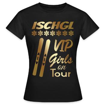 ISCHGL - Frauen T-Shirt - Schwarz - Vorne - AI Model Female 172 dark (172cm)