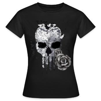 Tête de mort - T-shirt Femme - noir - Devant - AI Model Female 172 dark (172cm)