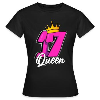 17th Birthday 17 Queen Birthday 17 years - Women's T-Shirt - black - Front - AI Model Female 172 dark (172cm)