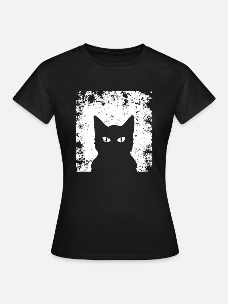 Tolle Katzen Silhouette ! Geschenkidee Katze - Frauen T-Shirt - Schwarz
