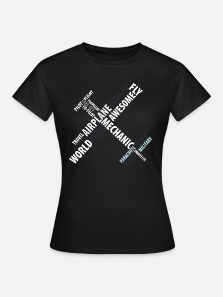 vliegtuig - Vrouwen T-shirt - zwart