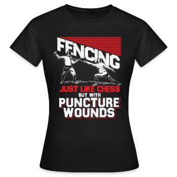 Fechten Schach Duell Kampf Geschenk Säbel Taktik - Frauen T-Shirt - Schwarz - Vorne - AI Model Female 172 dark (172cm)