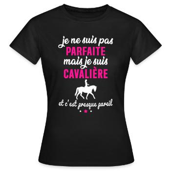 I'm not perfect but I'm a rider - Women's T-Shirt - black - Front - AI Model Female 172 dark (172cm)