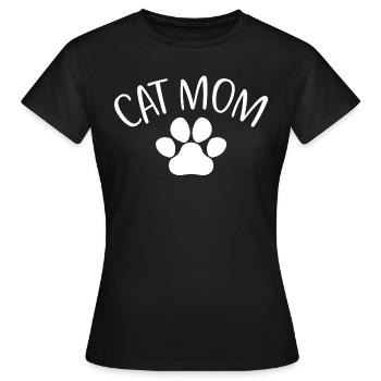 Cat Mom - Mignon Paw Cat Lover Maman Propriétaire de chat - T-shirt Femme - noir - Devant - AI Model Female 172 dark (172cm)