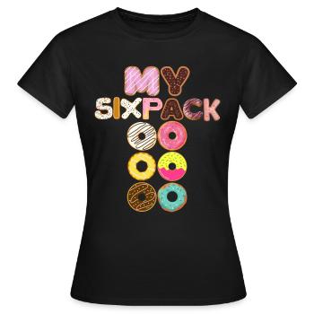 Donuts My Sixpack Sprinkles Sweets Junk Food - Frauen T-Shirt - Schwarz - Vorne - AI Model Female 172 dark (172cm)