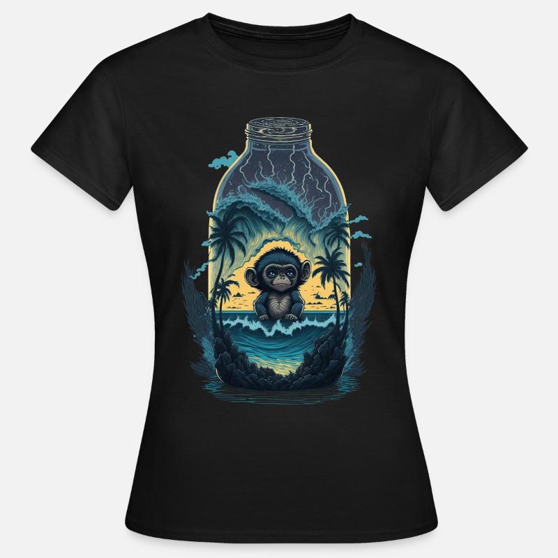 Affe - Frauen T-Shirt - Schwarz