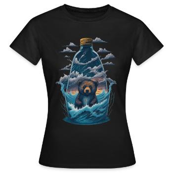 Bouteille d’ours - T-shirt Femme - noir - Devant - AI Model Female 172 dark (172cm)