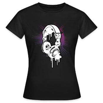 Casque de Musique DJ Equalizer Couleurs Electro - T-shirt Femme - noir - Devant - AI Model Female 172 dark (172cm)