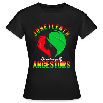 Love Juneteenth Pride Black Girl - Frauen T-Shirt - Schwarz - Vorne - AI Model Female 172 dark (172cm)