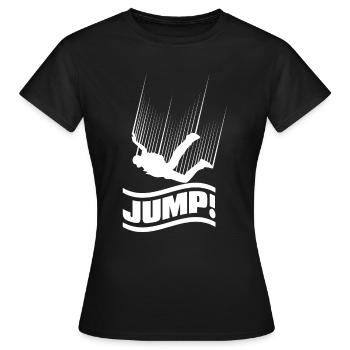 Skydive Fallschirmsprung Gleitschirm Freifall Jump - Frauen T-Shirt - Schwarz - Vorne - AI Model Female 172 dark (172cm)
