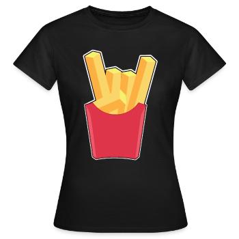 Heavy Metal Pommesgabel - Frauen T-Shirt - Schwarz - Vorne - AI Model Female 172 dark (172cm)