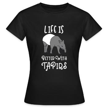 La vie est meilleure avec tapir tapir - T-shirt Femme - noir - Devant - AI Model Female 172 dark (172cm)