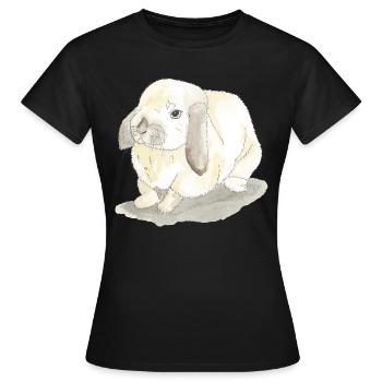 Kaninchen - Frauen T-Shirt - Schwarz - Vorne - AI Model Female 172 dark (172cm)