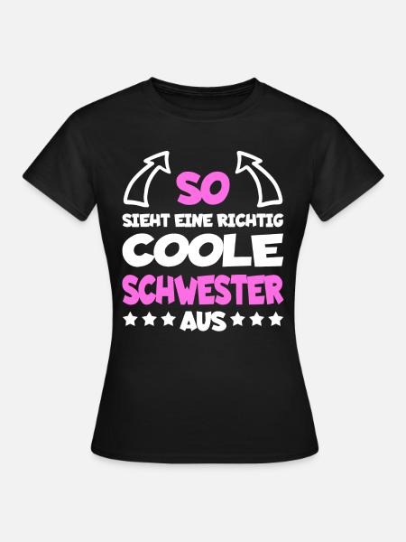 Schwester 2021 Geschenkidee - Frauen T-Shirt - Schwarz