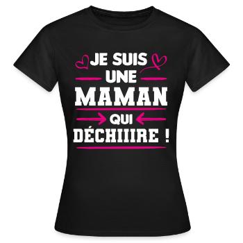 Cadeau sympa maman qui déchire - T-shirt Femme - noir - Devant - AI Model Female 172 dark (172cm)