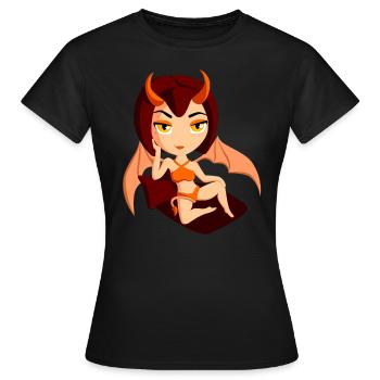 Sexy Teufelchen Halloween - Frauen T-Shirt - Schwarz - Vorne - AI Model Female 172 dark (172cm)