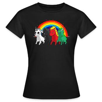 Cadeau de blague arc-en-ciel apocalypse licorne cavalier - T-shirt Femme - noir - Devant - AI Model Female 172 dark (172cm)