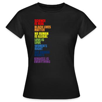 Wissenschaft Menschenrechte Frauenrechte Geschenk - Frauen T-Shirt - Schwarz - Vorne - AI Model Female 172 dark (172cm)