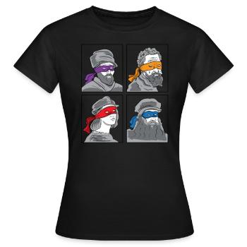 Leonardo Donatello Michelangelo Raphael cadeau - T-shirt Femme - noir - Devant - AI Model Female 172 dark (172cm)