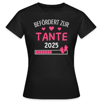 Befördert zur Tante 2025 Geschenk für neue Tante - Frauen T-Shirt - Schwarz - Vorne - AI Model Female 172 dark (172cm)