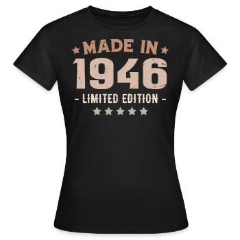 Made in 1946 Anniversary Gift 1946 Vintage 1946 - Women's T-Shirt - black - Front - AI Model Female 172 dark (172cm)