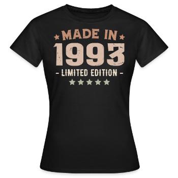Made In 1993 Jubiläumsgeschenk 1993 Jahrgang 1993 - Frauen T-Shirt - Schwarz - Vorne - AI Model Female 172 dark (172cm)