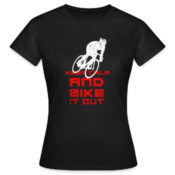 Balade à vélo - T-shirt Femme - noir - Devant - AI Model Female 172 dark (172cm)