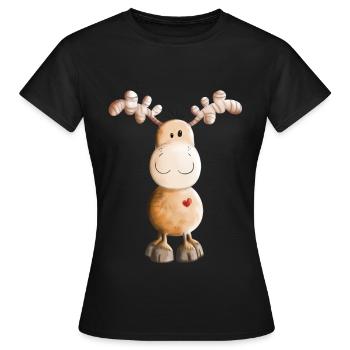 Rennes avec coeur - mignon - drôle - T-shirt Femme - noir - Devant - AI Model Female 172 dark (172cm)